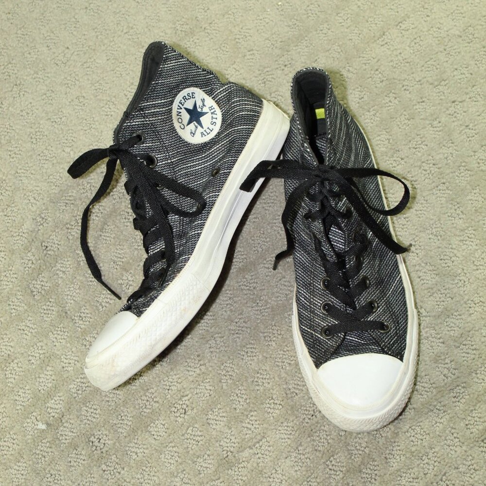 Converse Chuck Taylor Men's 7.5 / Women's 9 Black White "Tweed-like" High Top Sn